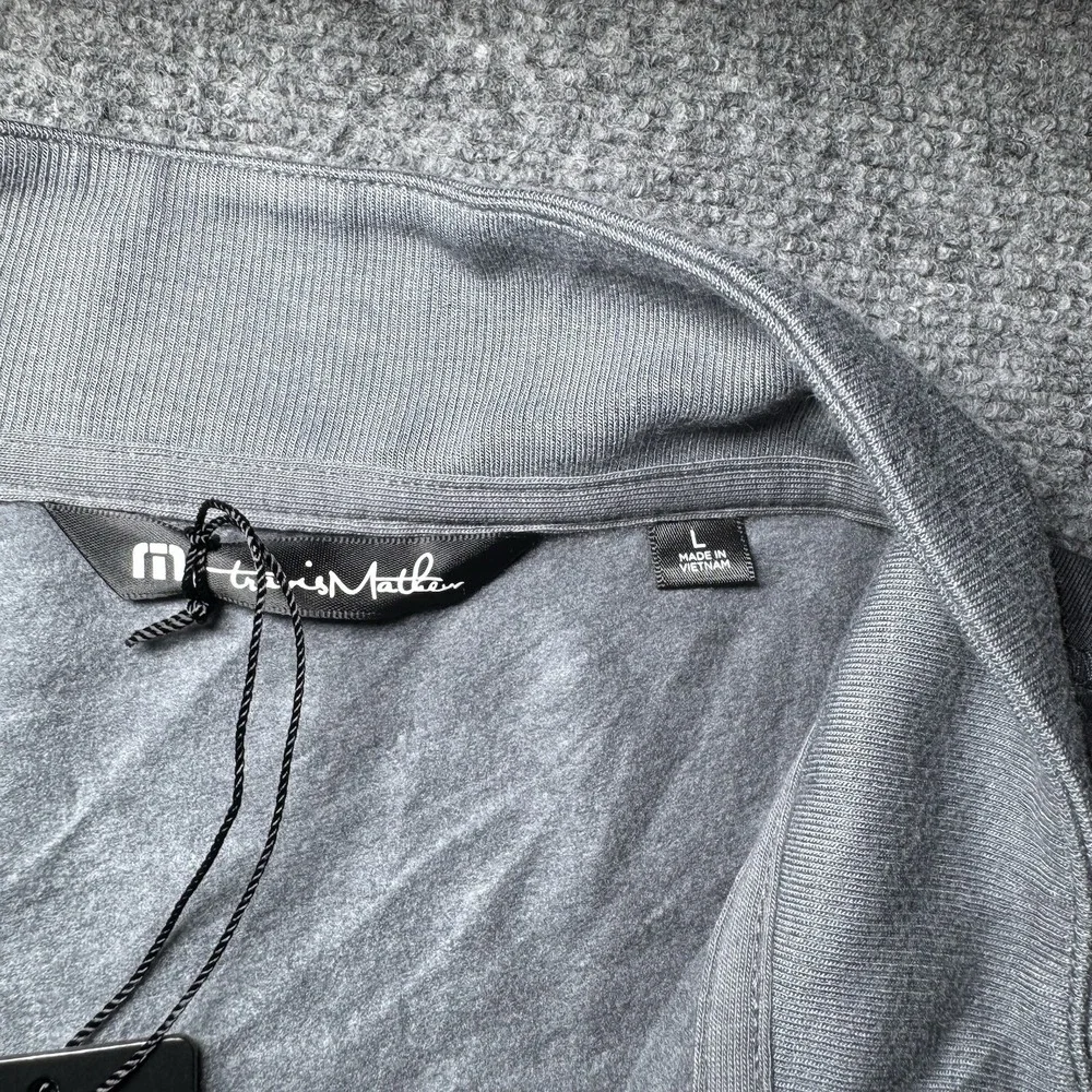 Travis Mathew Newport 1/4 Zip Fleece Mens Large Shade Gray Golf Embroidered NEW - Picture 7 of 14